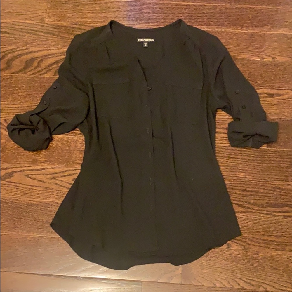 Express Black Portofino Shirt - XS